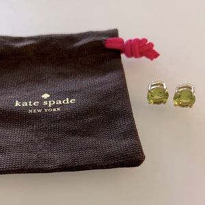 Kate Spade Large Green Crystal Stud Earrings. Worn once.